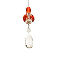 Red Acrylic Glancing Cardinal Ornament Crystal Pendant, Pack of 4