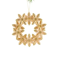 Hanging Gold Acrylic Wreath Ornament, Pack of 4