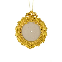 Round Gold Resin Wreath Photo Frame Ornament Glass Cover, Pack of 3