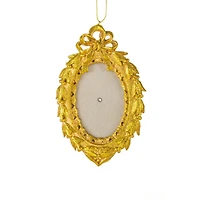 Oval Gold Resin Wreath Photo Frame Ornament Glass Cover, Pack of 3