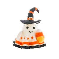 White Wool Candycorn Ghost Accent, Pack of 3
