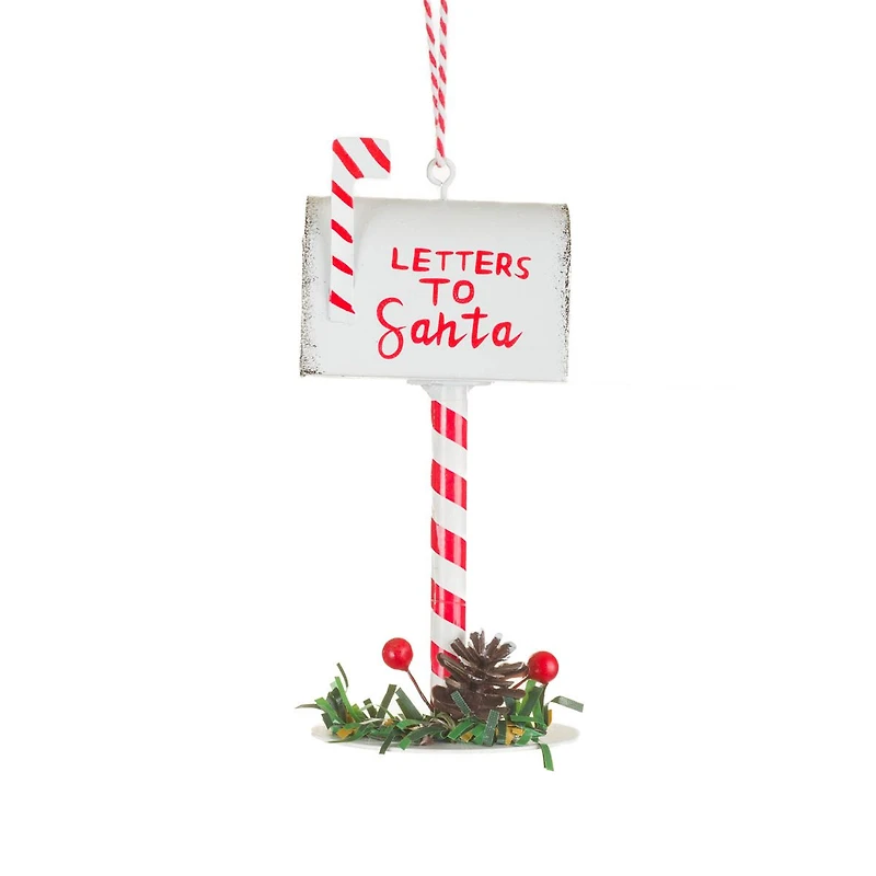Candycane "Letters To Santa" Mailbox Ornament, Pack of 6