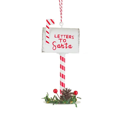 Candycane "Letters To Santa" Mailbox Ornament, Pack of 6
