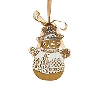 Brown and White Resin Gingerbread Snowman Ornament, Pack of 6