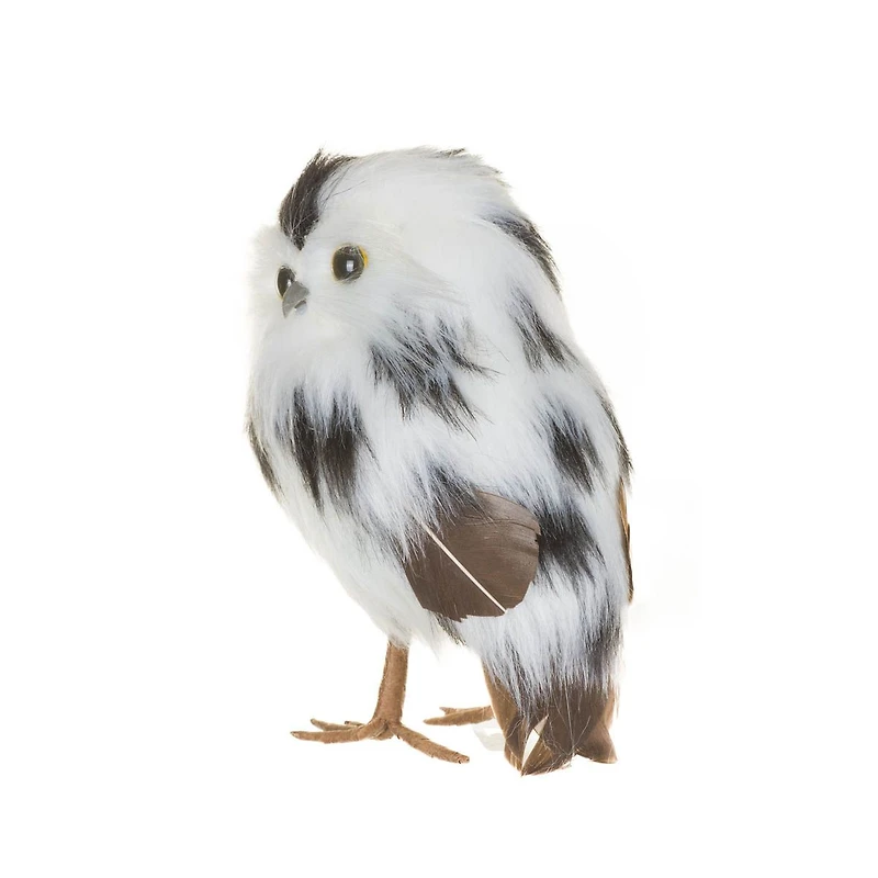 White and Black Foam Snowy Owl Chick Figurine, Pack of 4