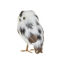 White and Black Foam Snowy Owl Chick Figurine, Pack of 4