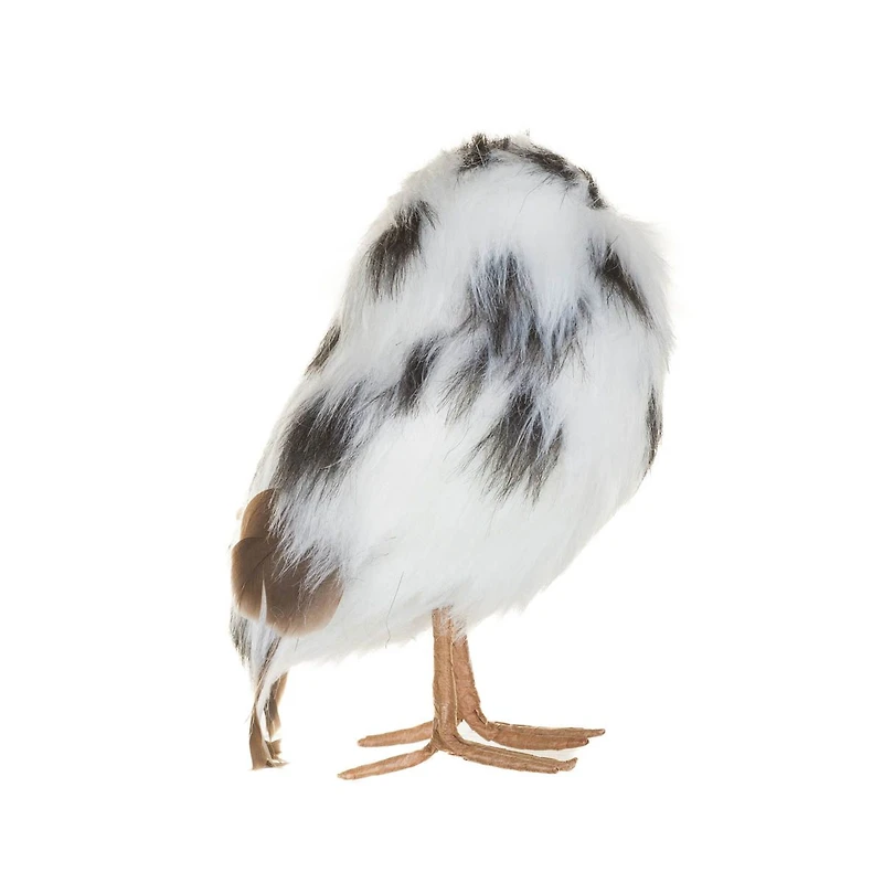 White and Black Foam Snowy Owl Chick Figurine, Pack of 4