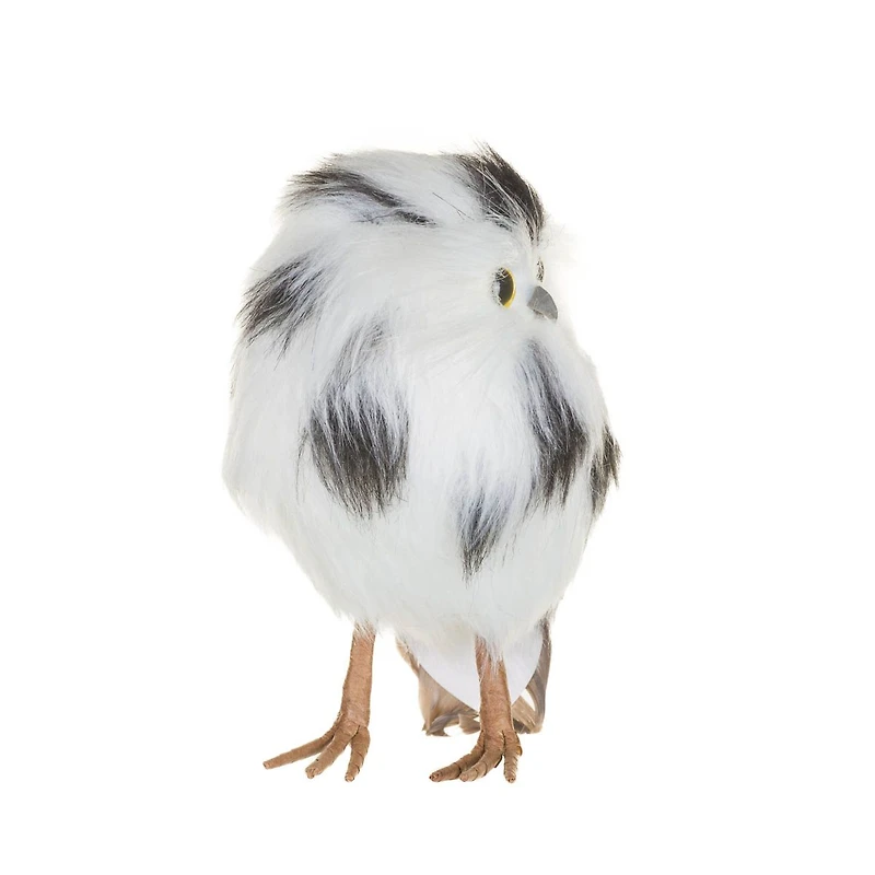 Figurines chouettes enneigées en mousse blanc et noir, ensemble de 4