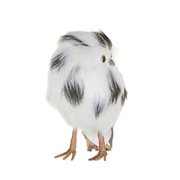 Figurines chouettes enneigées en mousse blanc et noir, ensemble de 4