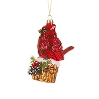 Hanging Red Glass Cardinal Ornament