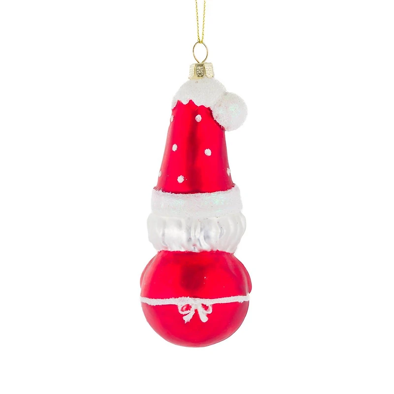 Hanging Red Glass Mini Mrs. Claus Ornament with Cake, Pack of 4