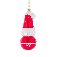Hanging Red Glass Mini Mrs. Claus Ornament with Cake, Pack of 4
