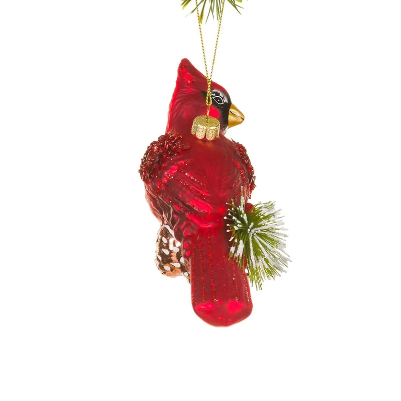 Hanging Sparkly Red Glass Cardinal Ornament, Pack of 3