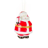 Ornements souvenirs Père Noël suspendus en porcelaine rouge et blanc, ensemble de 2