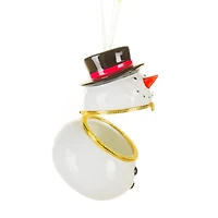 Hangable White Porcelain Snowman Keepsake Ornament, Pack of 2