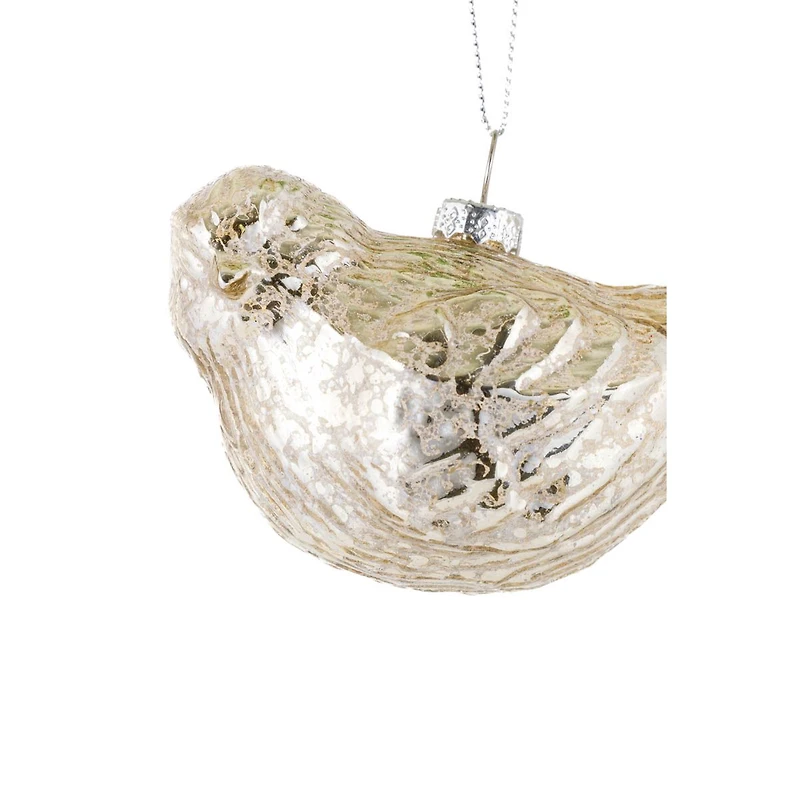 Hanging Silver Glass Bird Ornament, Pack of 3
