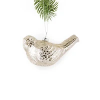 Hanging Silver Glass Bird Ornament, Pack of 3