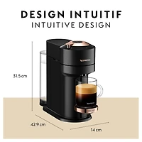 Nespresso® Vertuo Next Premium Coffee & Espresso Capsule Machine  by De'Longhi - Black Rose Gold