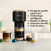 Machine à café et espresso à capsule Nespresso® Vertuo Next Premium par De'Longhi - Noir et rose doré