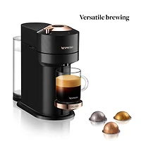 Nespresso® Vertuo Next Premium Coffee & Espresso Capsule Machine  by De'Longhi - Black Rose Gold