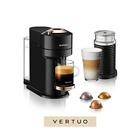 Machine à café et espresso à capsule Nespresso® Vertuo Next Premium avec Aeroccino par De'Longhi - Noir et rose doré