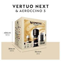 Machine à café et espresso à capsule Nespresso® Vertuo Next Premium avec Aeroccino par De'Longhi - Noir et rose doré