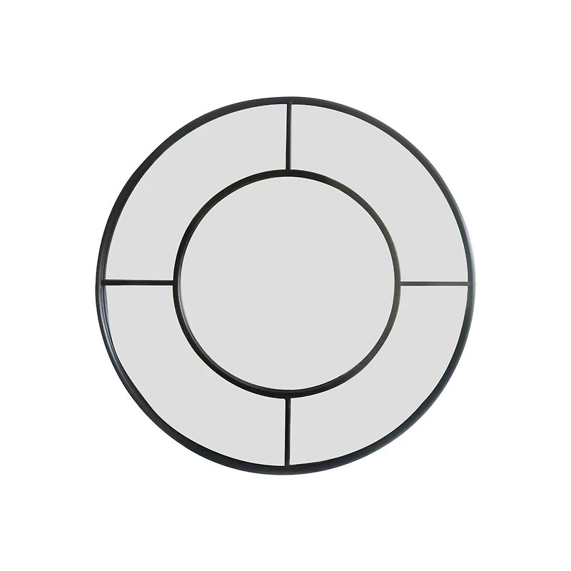 Elune Matte Black Round Mirror
