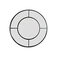Elune Matte Black Round Mirror