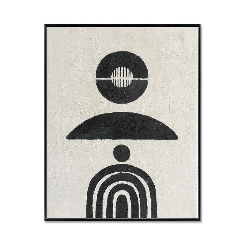 Ephemera Black and White Abstract Painting