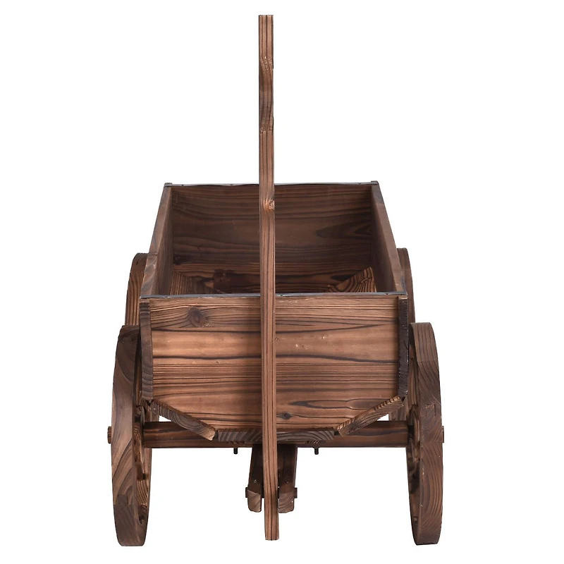 Chariot de jardin en bois, roues