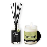 Festive forest candle and reed - Duo