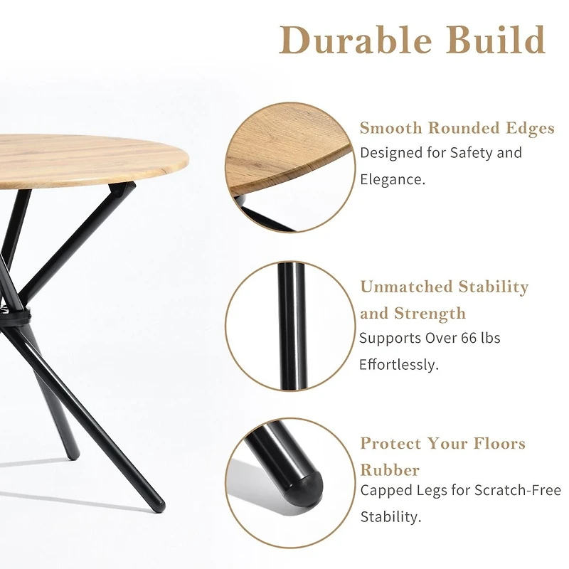 Table ronde modernes finition bois naturel