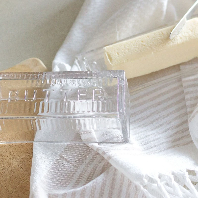 Glass Butter Dish with Cover