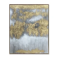 Glint Gold and Grey Abstract Painting