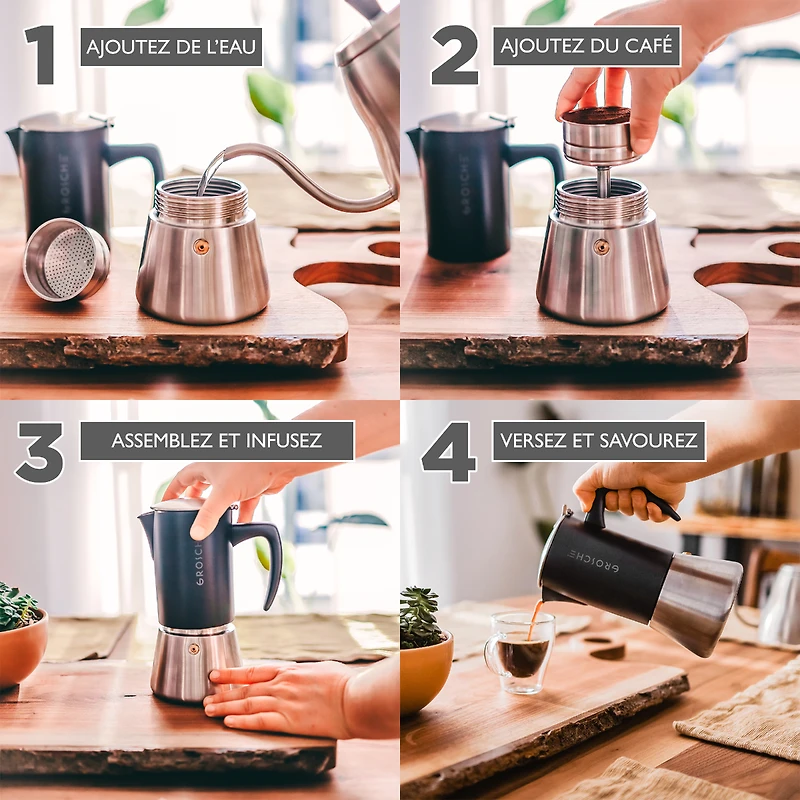 Cafetière à espresso « Milano Steel » par Grosche - 10 tasses