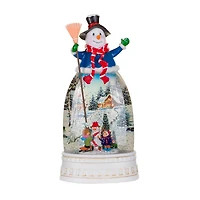 Musical Blue Plastic Snowman Snow Globe with Frosty's First Day