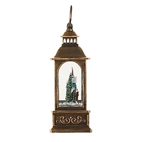 Musical Bronze Plastic Lantern Warm White LED Snow Globe Winter Joyride