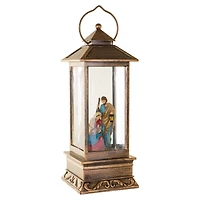 Musical Bronze Plastic Lantern Warm White LED Snow Globe Traveling Family