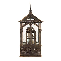 Musical Bronze Plastic Lantern Warm White LED Snow Globe Nativity Scene