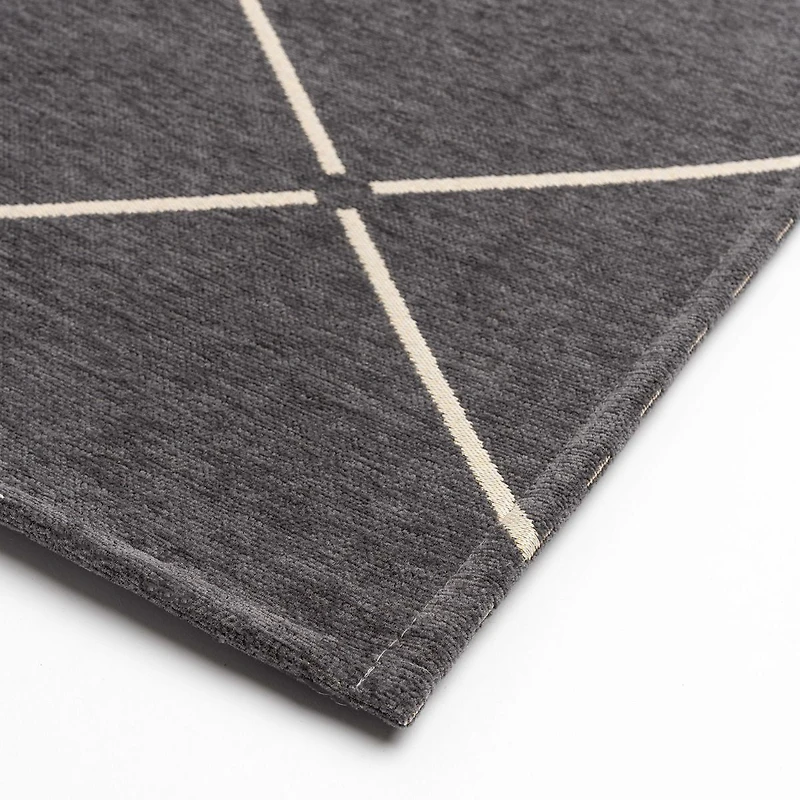 Loze Anti Slip Rug 20x28" - charcoal