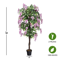6-Feet Artificial Wisteria Silk Indoor-Outdoor Tree - 1 Piece