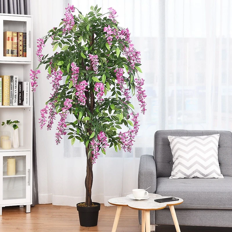 6-Feet Artificial Wisteria Silk Indoor-Outdoor Tree - 1 Piece