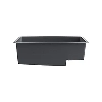 BloomBath Évier de cuisine en granite à double bac encastré par le dessus – Gris