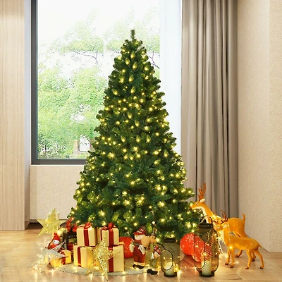 PVC Artificial Christmas Tree with LED Lights-7 ft
