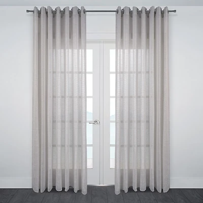 Rideau en jacquard « Ibiza » semi-transparent à oeillets