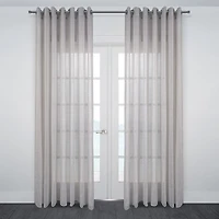 Rideau en jacquard « Ibiza » semi-transparent à oeillets