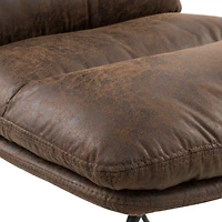 Industrial Vintage-Style  Upholstered Dining Chairs, Set of 2 - Brown