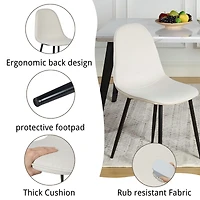 Set of 4 Beige Fabric Dining Chair by Maison Classique