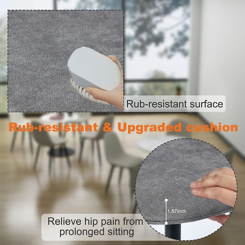 Modern 5-Piece Round Espresso Dining Set with Grey Chairs