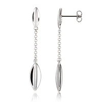 ELLE Sterling Silver Drop Leaf Stud Earrings